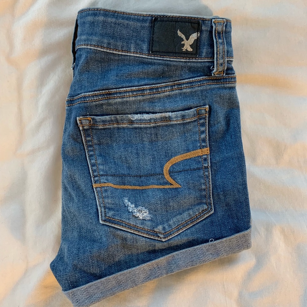 Lightly Ripped Denim Shorts